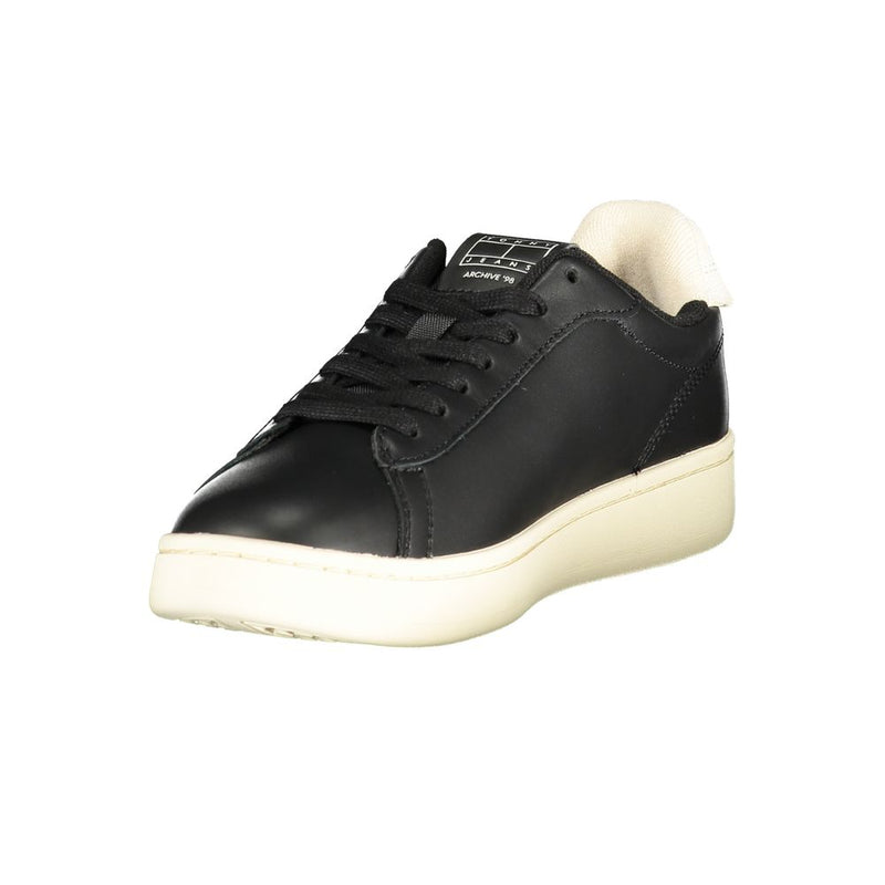 Tommy Hilfiger Black Leather Women Sneaker - Stylish Comfort
