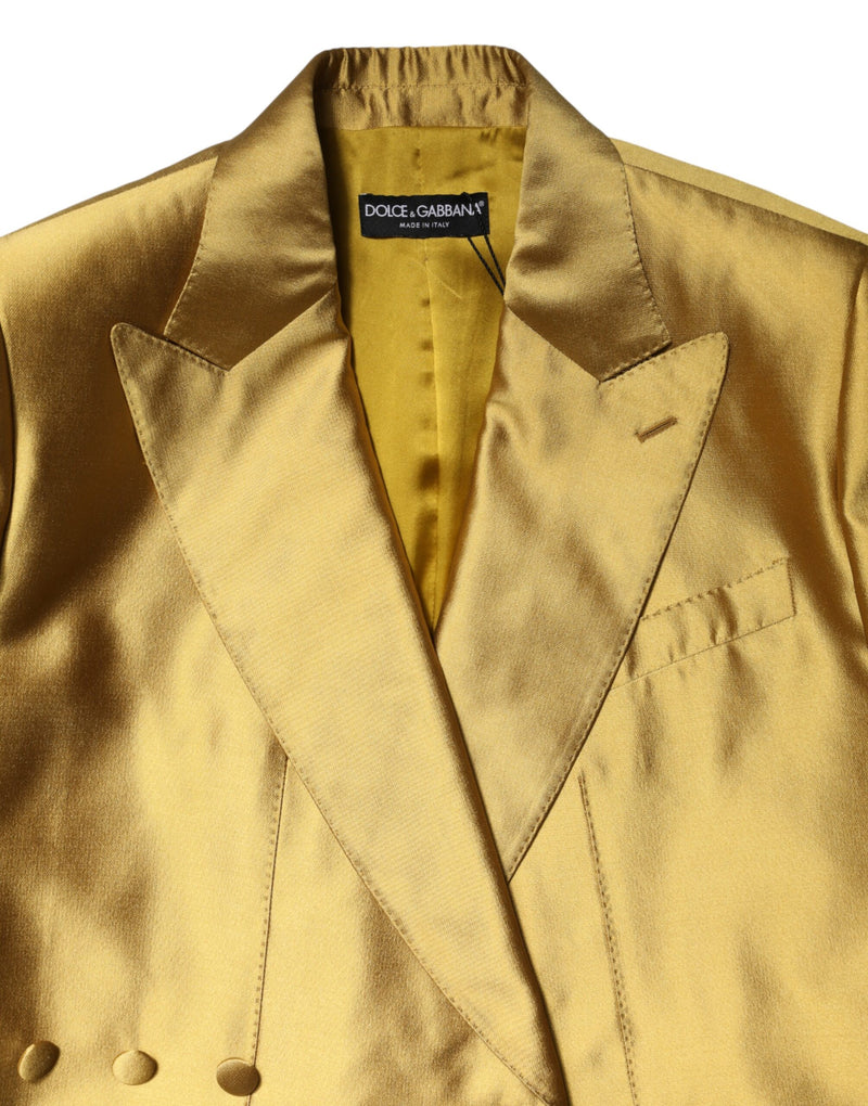 Dolce & Gabbana Blazer en Satin Doré à Manches Longues