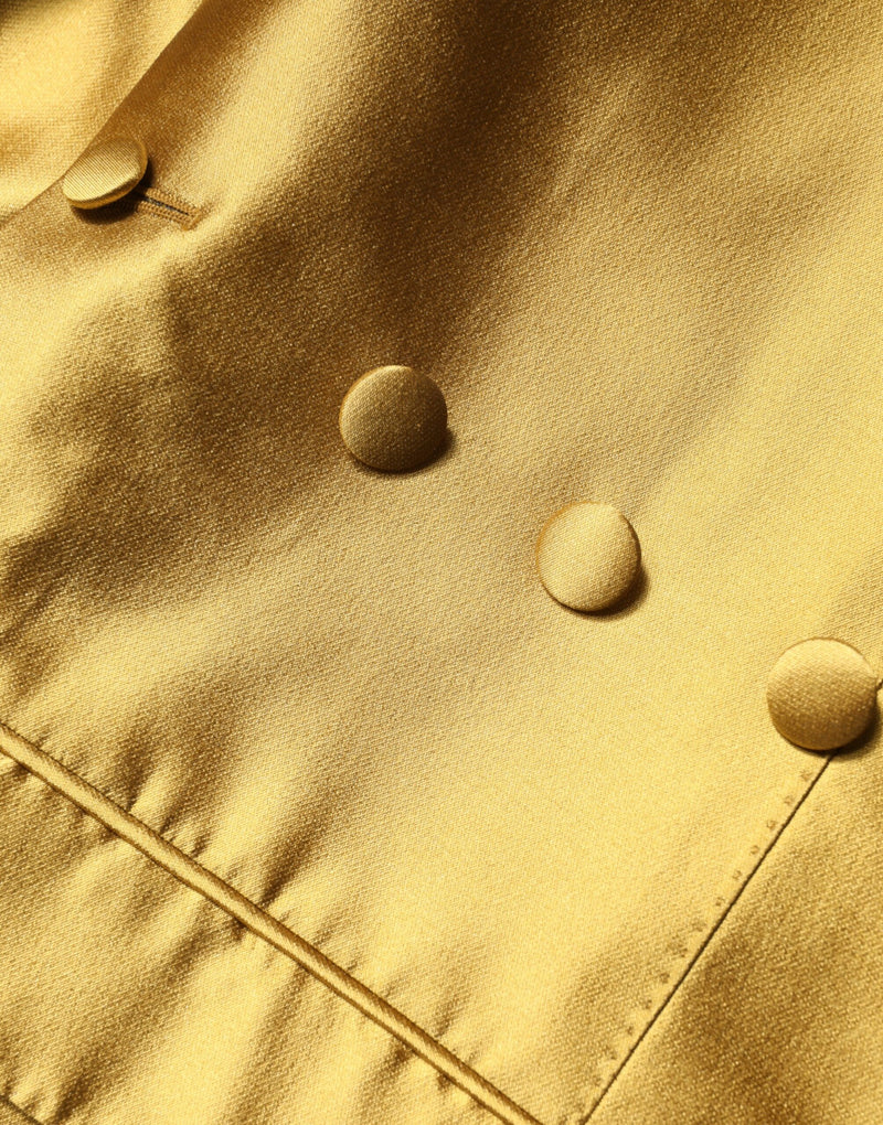 Dolce & Gabbana Blazer en Satin Doré à Manches Longues