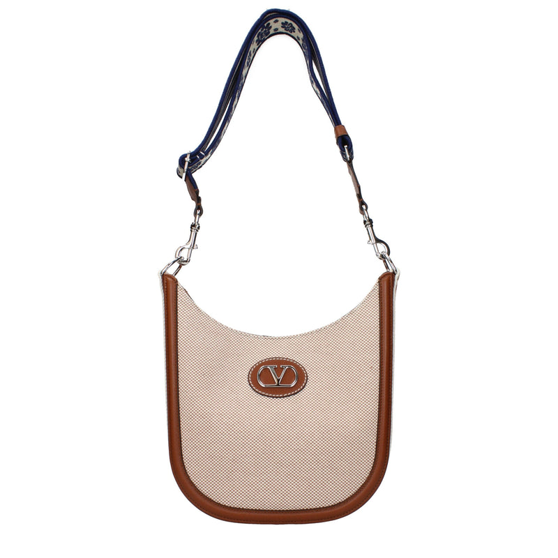 Sac Crossbody en Tissu Beige Valentino Garavani