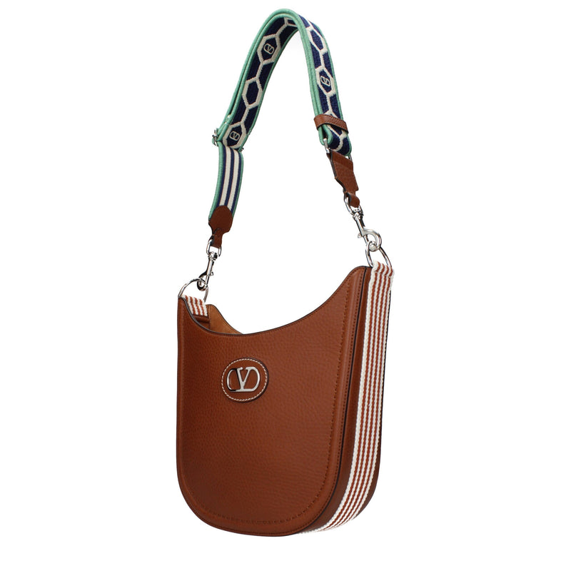 Sac à bandoulière en cuir marron Valentino Garavani