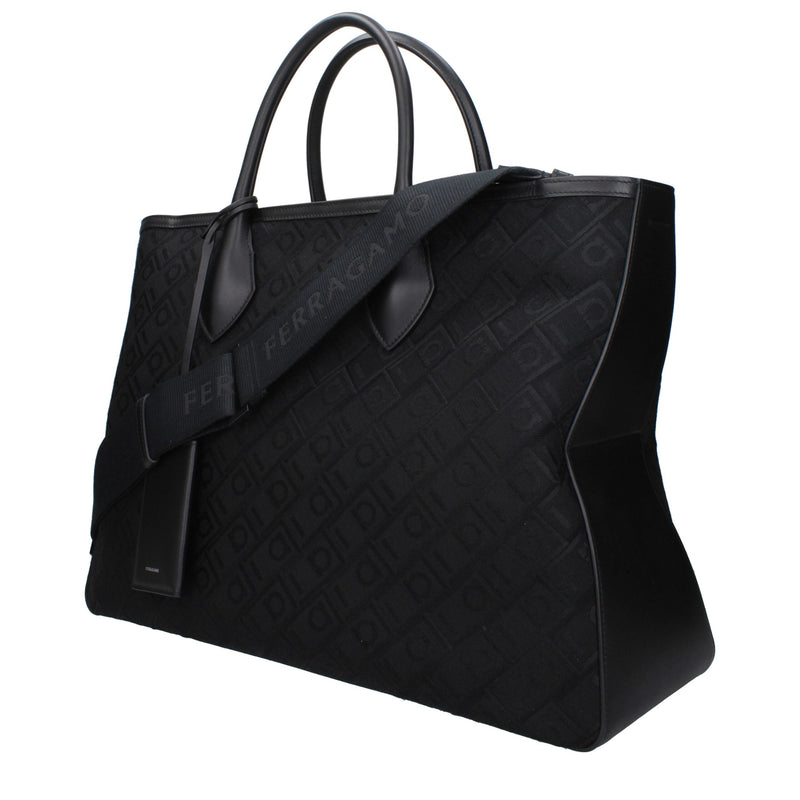 Salvatore Ferragamo Black Fabric Handbag - Élégance et Polyvalence