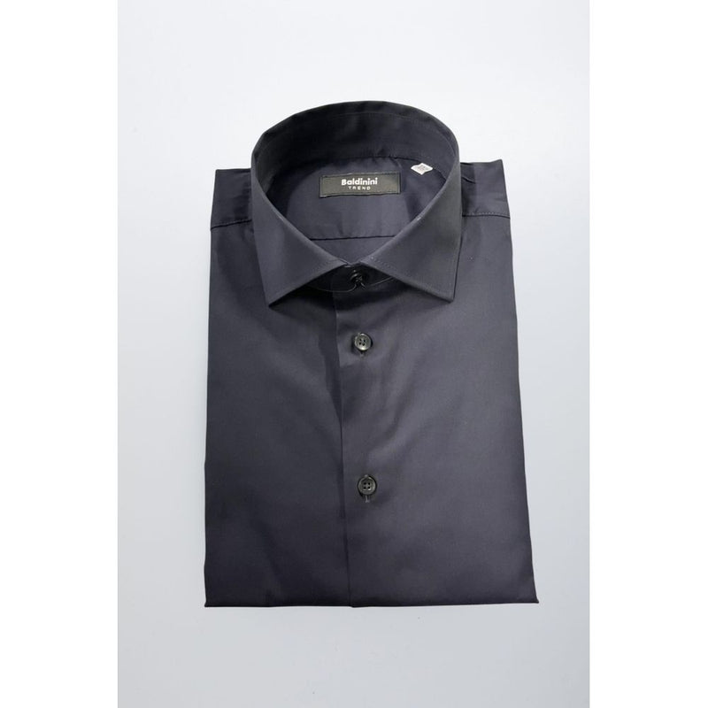 Baldinini Trend Black Cotton Slim Fit Shirt