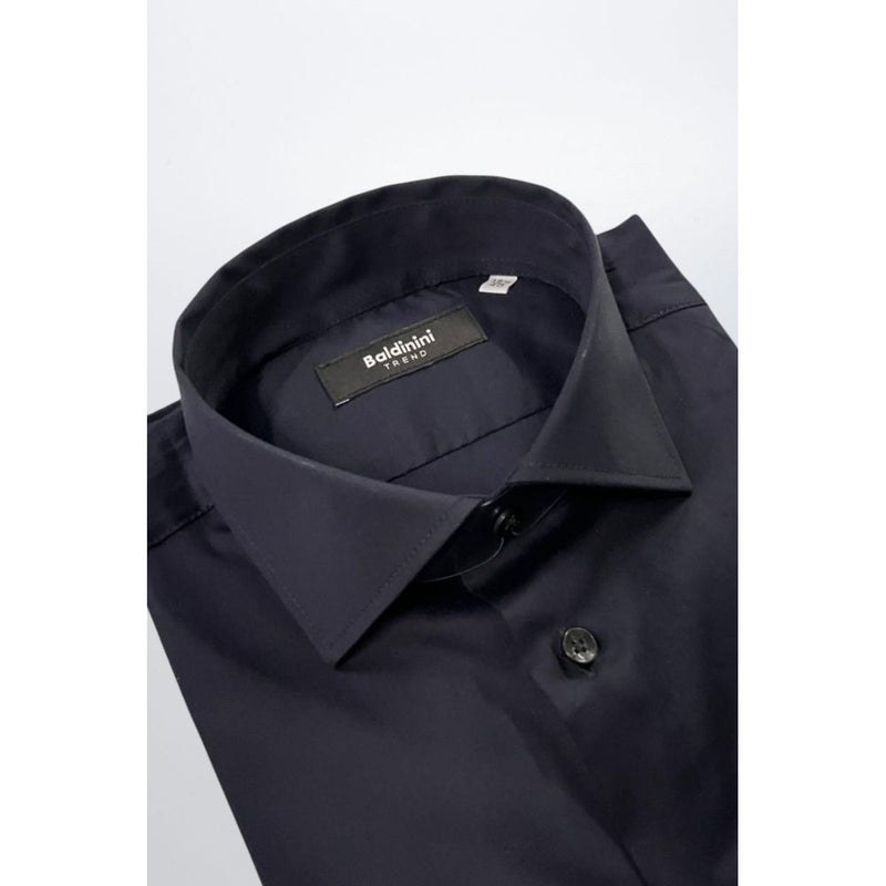 Baldinini Trend Black Cotton Slim Fit Shirt
