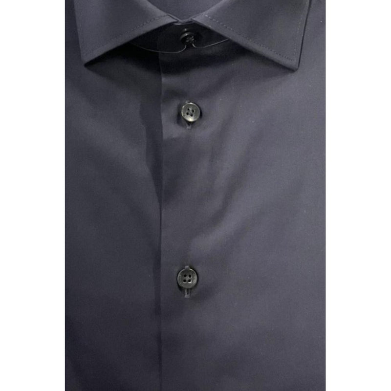 Baldinini Trend Black Cotton Slim Fit Shirt