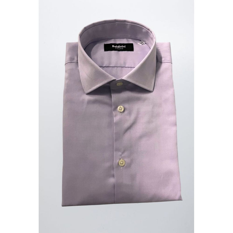 Baldinini Trend Purple Cotton Men Shirt - Luxury Fashion Statement