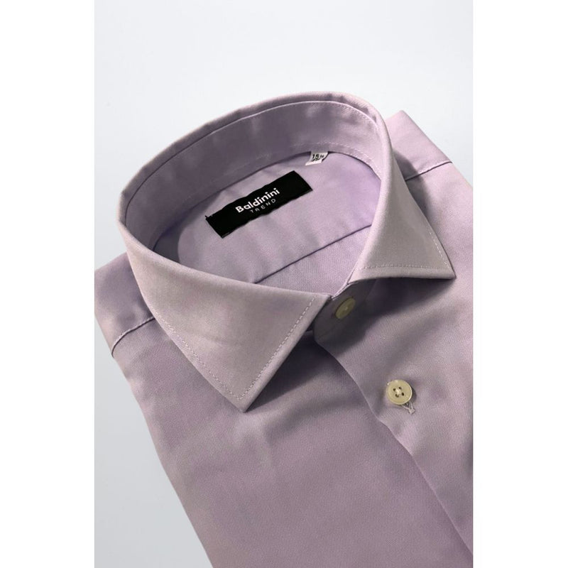 Baldinini Trend Purple Cotton Men Shirt - Luxury Fashion Statement