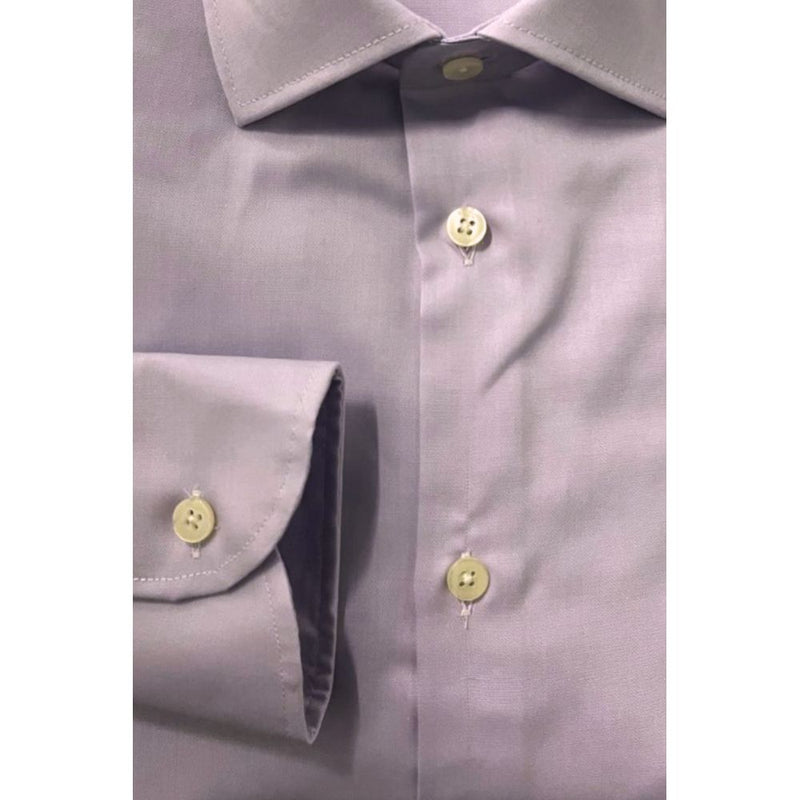 Baldinini Trend Purple Cotton Men Shirt - Luxury Fashion Statement