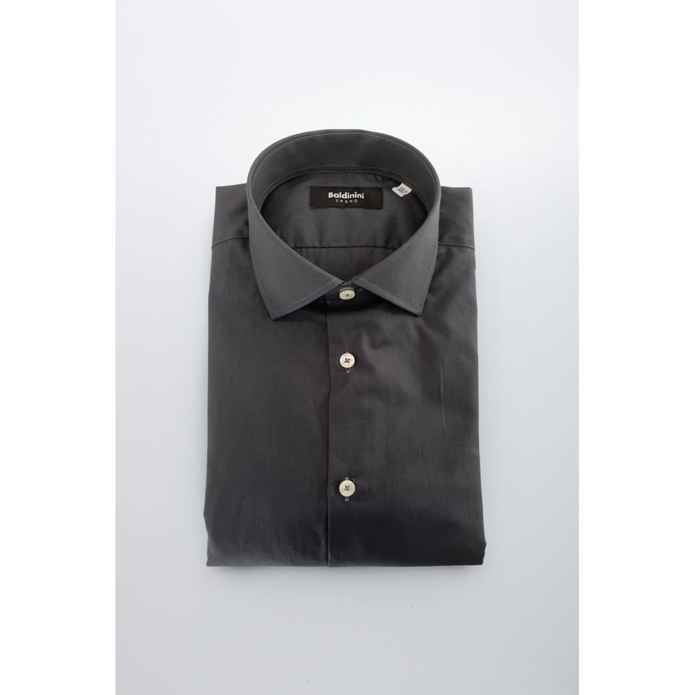 Baldinini Trend Chemise Grise en Coton Slim Fit