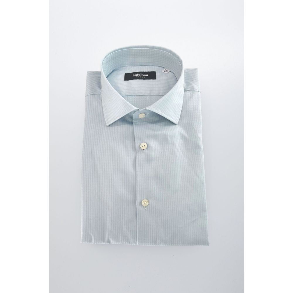 Baldinini Trend Chemise en Coton Bleu Clair Slim Fit