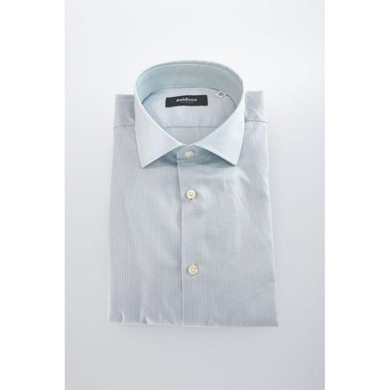 Baldinini Trend Light Blue Cotton Shirt - Slim Fit with French Collar