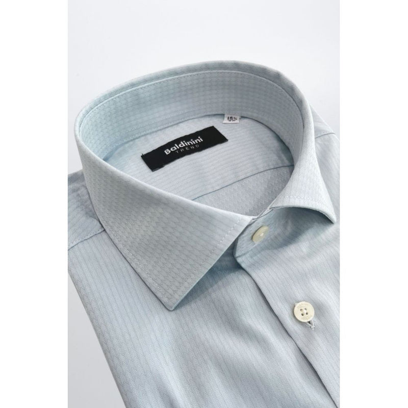 Baldinini Trend Light Blue Cotton Shirt - Slim Fit with French Collar