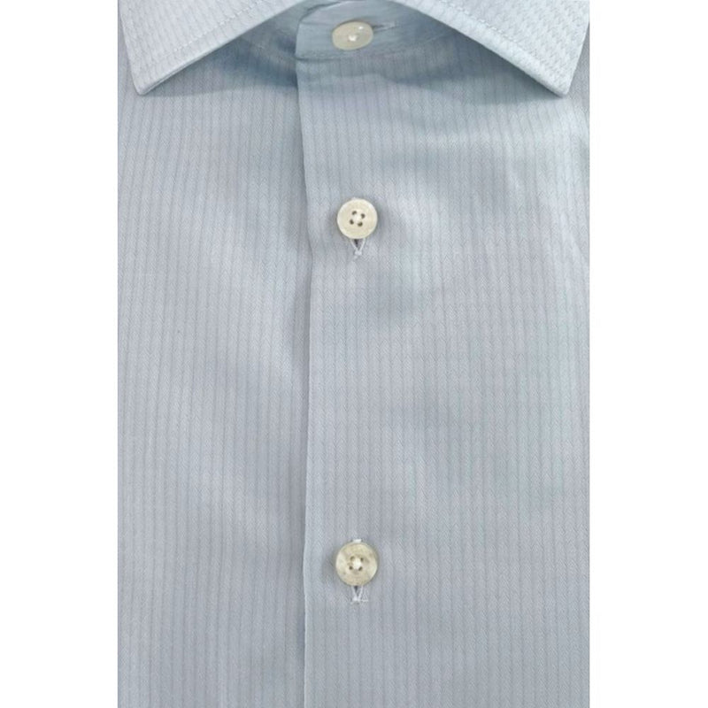 Baldinini Trend Light Blue Cotton Shirt - Slim Fit with French Collar