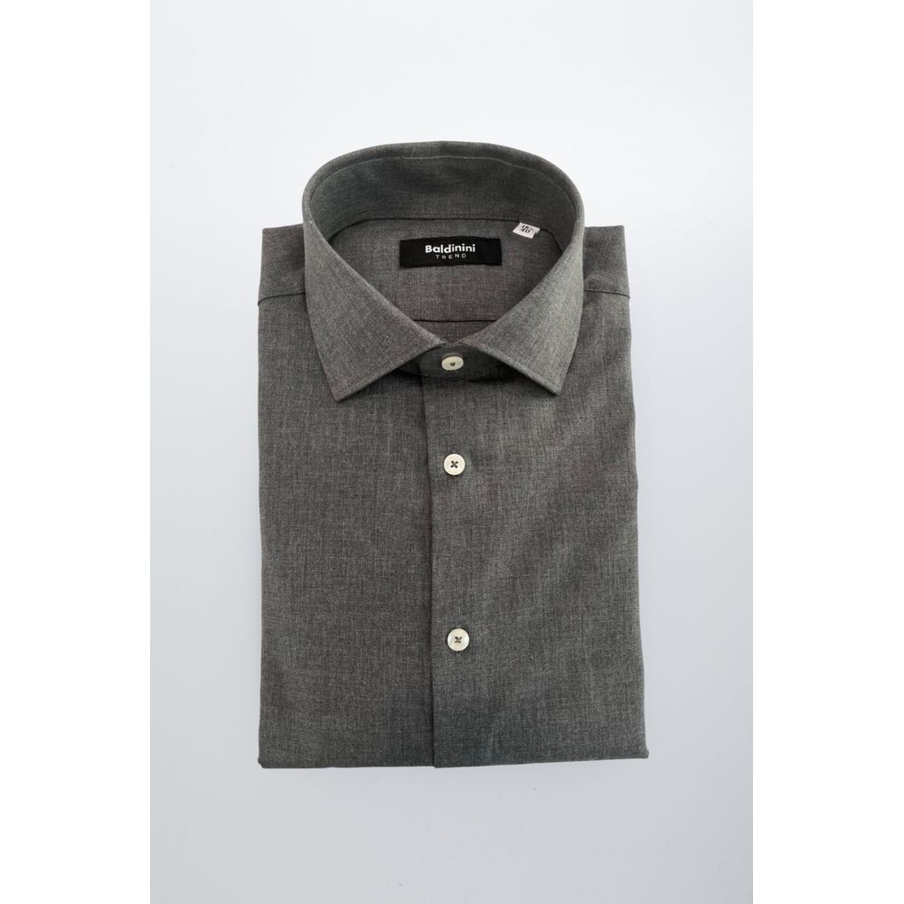 Chemise Slim Fit Grise en Coton pour Homme Baldinini Trend