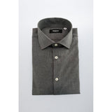 Chemise Slim Fit Grise en Coton pour Homme Baldinini Trend