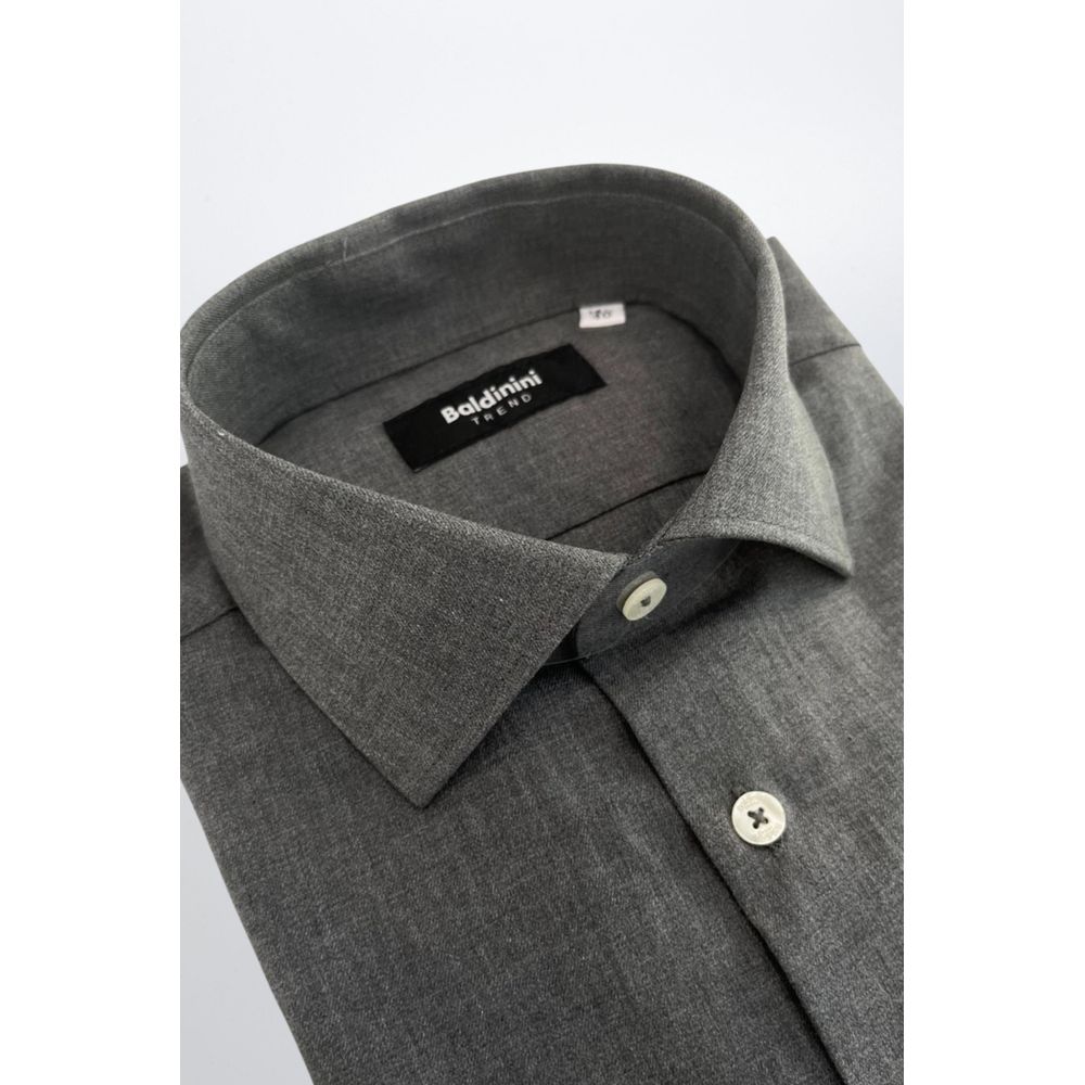 Chemise Slim Fit Grise en Coton pour Homme Baldinini Trend