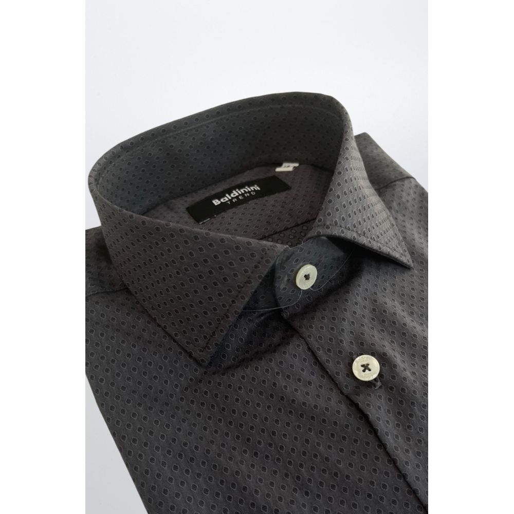 Chemise en Coton Grise Slim Fit Baldinini Trend