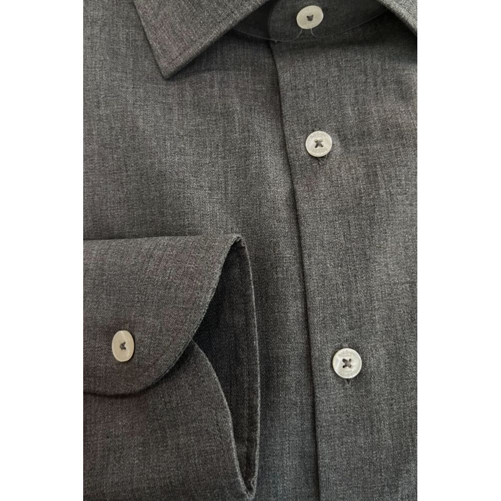Chemise Slim Fit Grise en Coton pour Homme Baldinini Trend