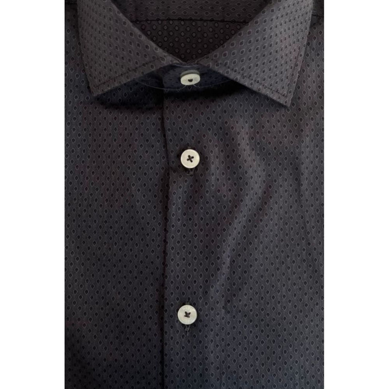 Baldinini Trend Gray Cotton Slim Fit Shirt