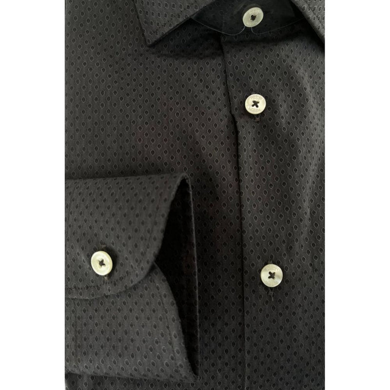 Baldinini Trend Gray Cotton Slim Fit Shirt
