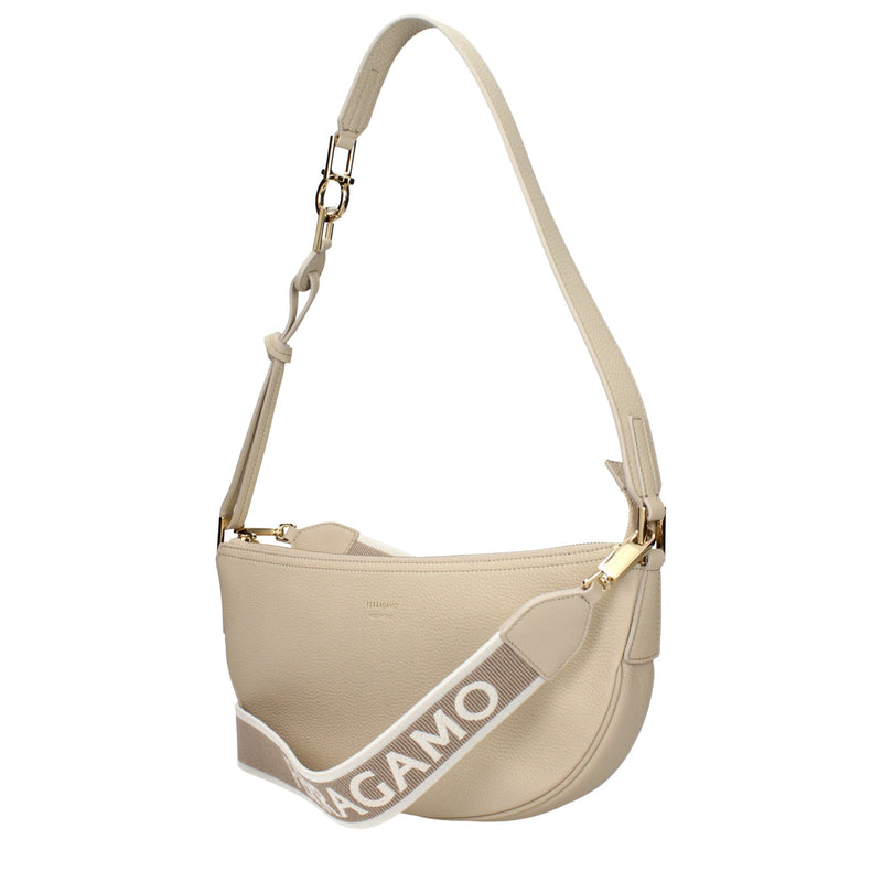 Salvatore Ferragamo Gray Leather Shoulder Bag - Elegant & Versatile