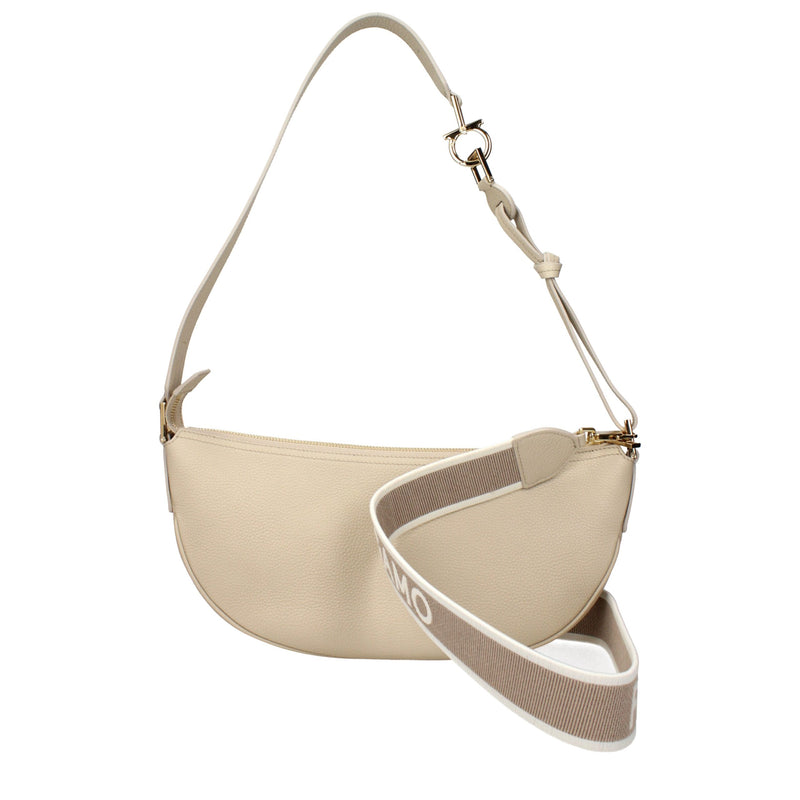 Salvatore Ferragamo Gray Leather Shoulder Bag - Elegant & Versatile