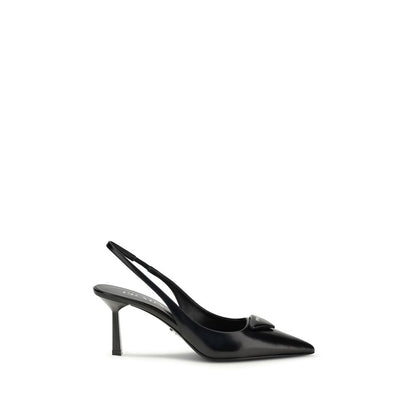 Prada Black Leather High Heel Pumps