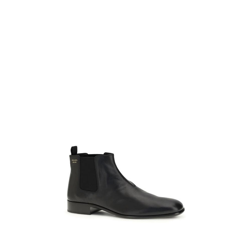 Prada Black Leather Ankle Boots for Women - Stylish & Comfortable