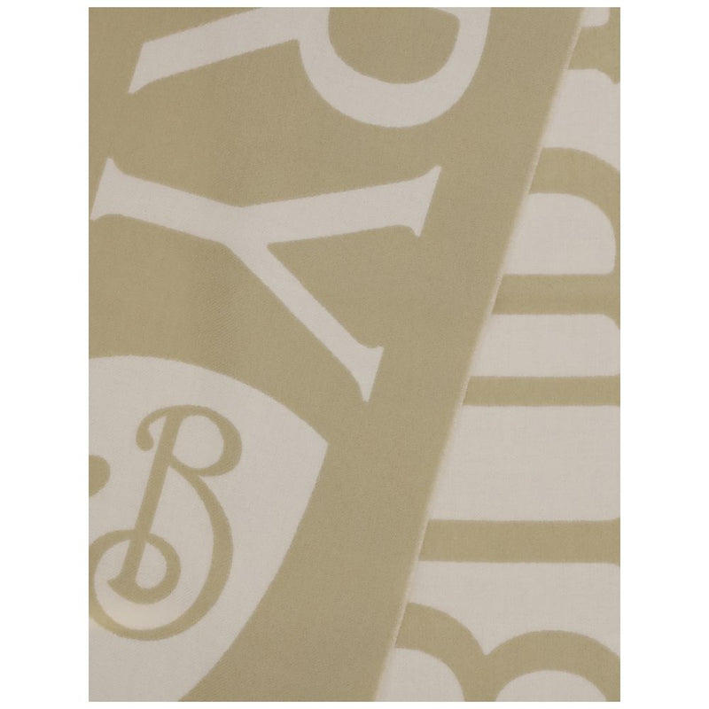 Burberry Beige Wool Scarf - Classic Equestrian Design