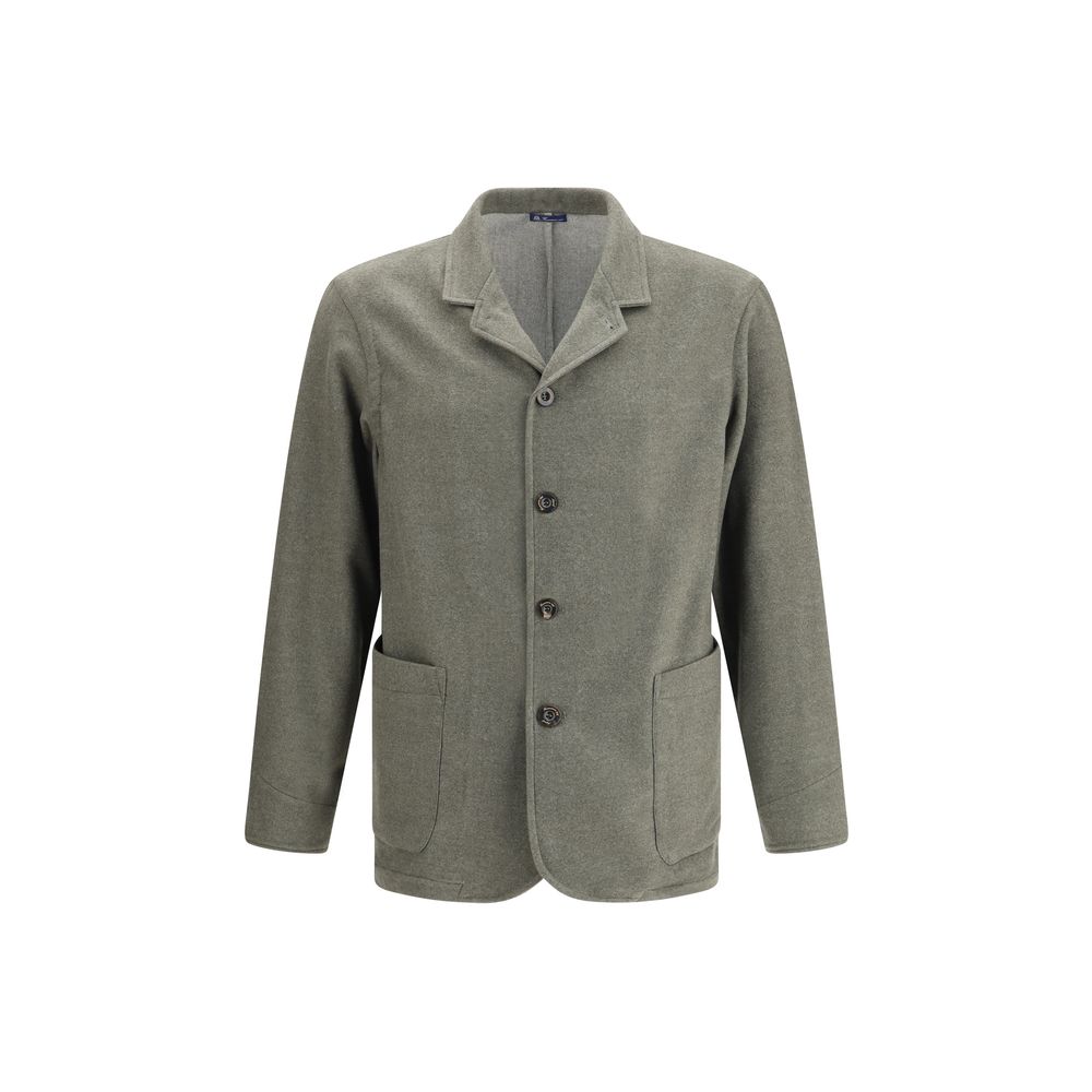 Manteau en laine polaire verte Finamore