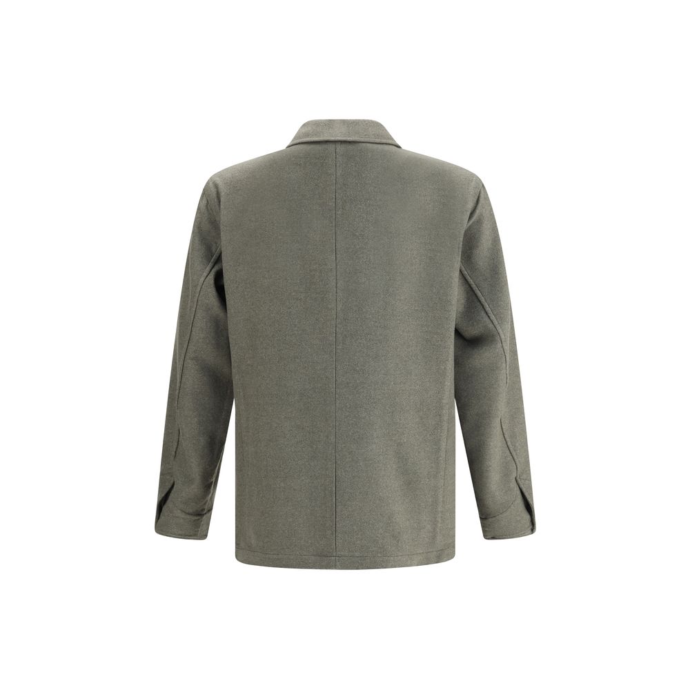 Manteau en laine polaire verte Finamore