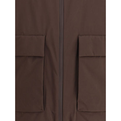 LAMINAR Brown Nylon Full-Length Jacket