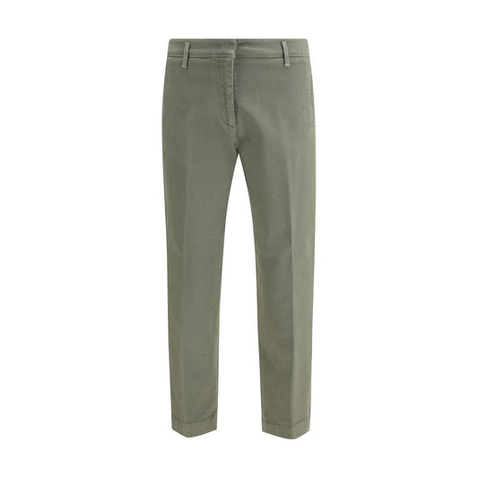 Pantalon décontracté en coton vert Cruna