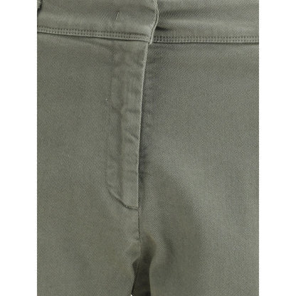 Pantalon décontracté en coton vert Cruna