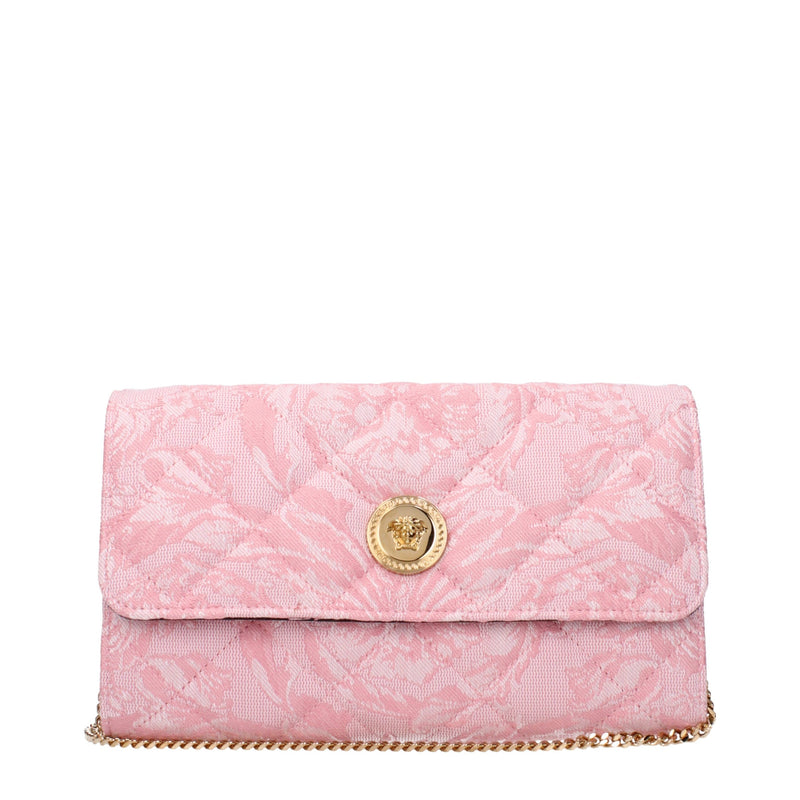 Versace Pink Fabric Clutch Bag - Elegant Accessory for Any Occasion