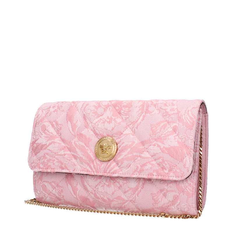 Versace Pink Fabric Clutch Bag - Elegant Accessory for Any Occasion