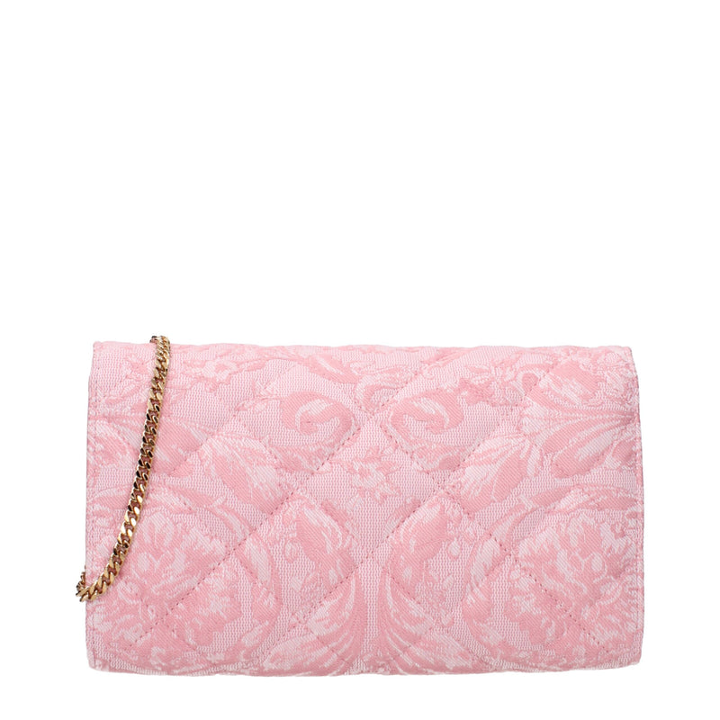 Versace Pink Fabric Clutch Bag - Elegant Accessory for Any Occasion