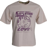T-shirt à col rond Dolce & Gabbana en coton beige Cosmic Love