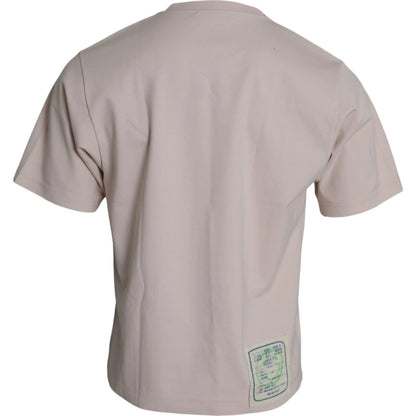 T-shirt à col rond Dolce & Gabbana en coton beige Cosmic Love