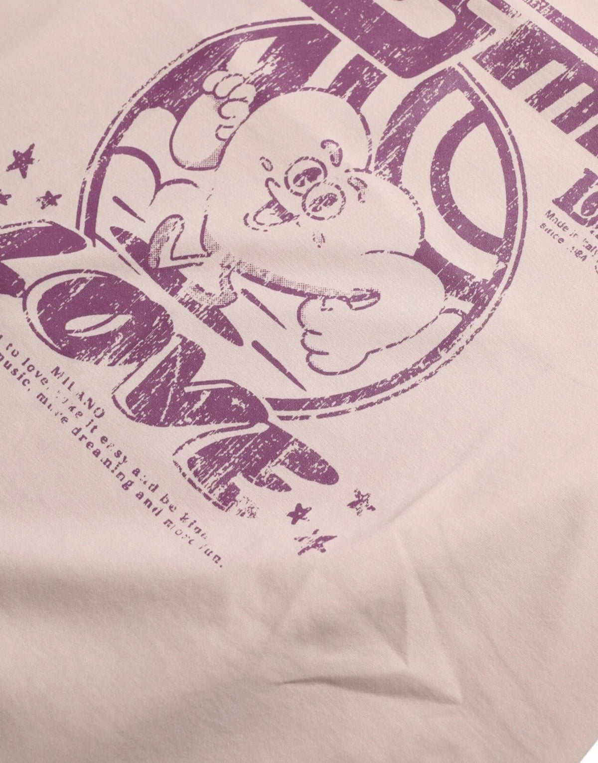T-shirt à col rond Dolce & Gabbana en coton beige Cosmic Love