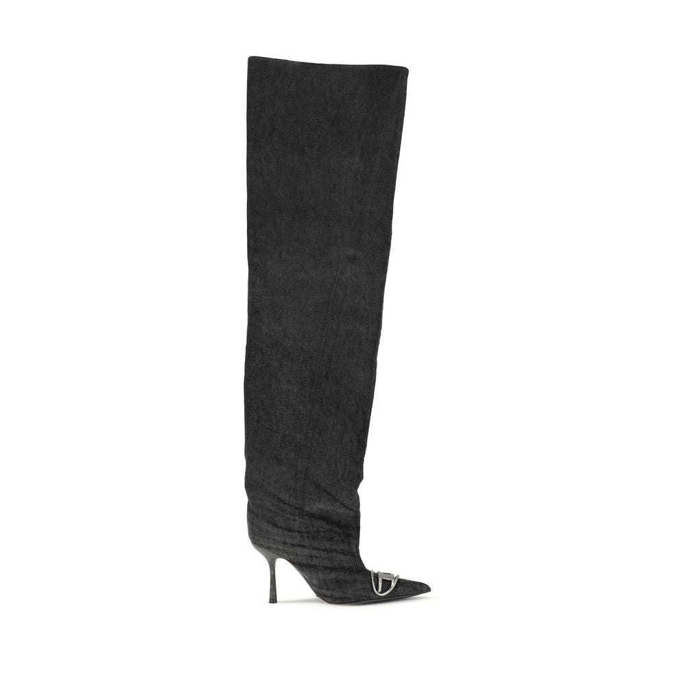 Bottes hautes en tissu noir Diesel