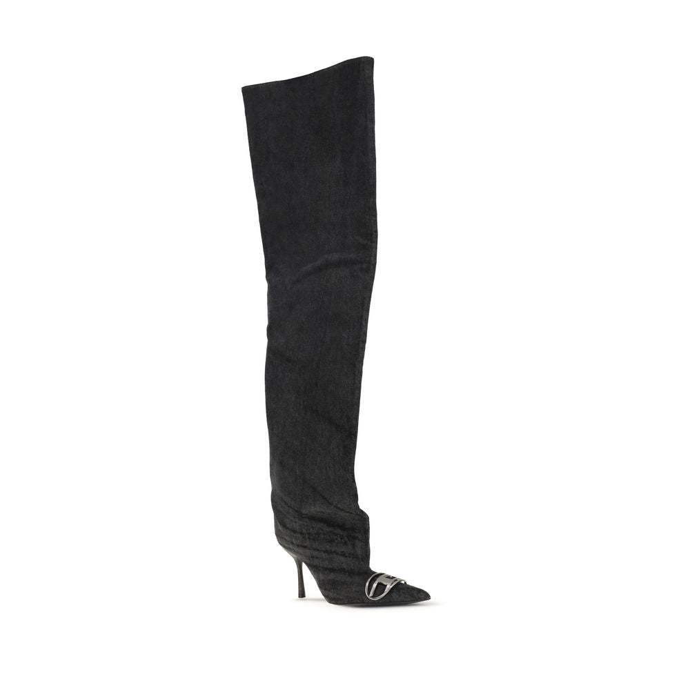 Bottes hautes en tissu noir Diesel