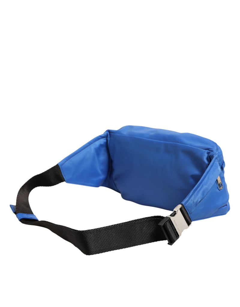 Sac banane Dolce &amp; Gabbana bleu à logo en nylon pour homme
