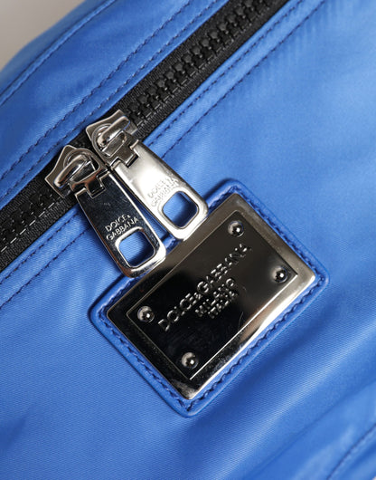 Sac banane Dolce &amp; Gabbana bleu à logo en nylon pour homme