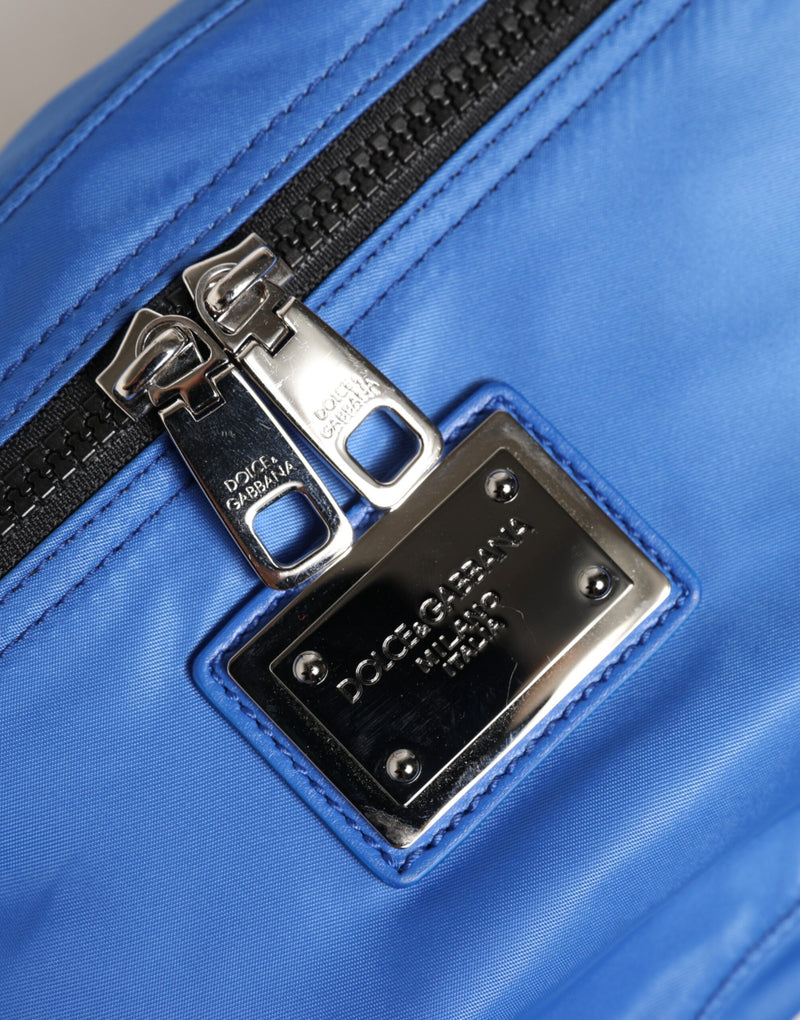 Sac banane Dolce &amp; Gabbana bleu à logo en nylon pour homme