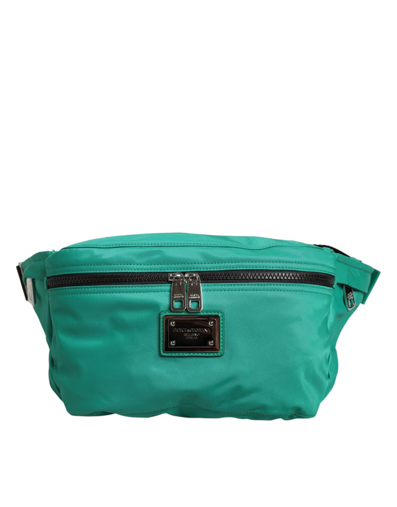 Sac banane Dolce &amp; Gabbana vert avec logo, en nylon, pour homme