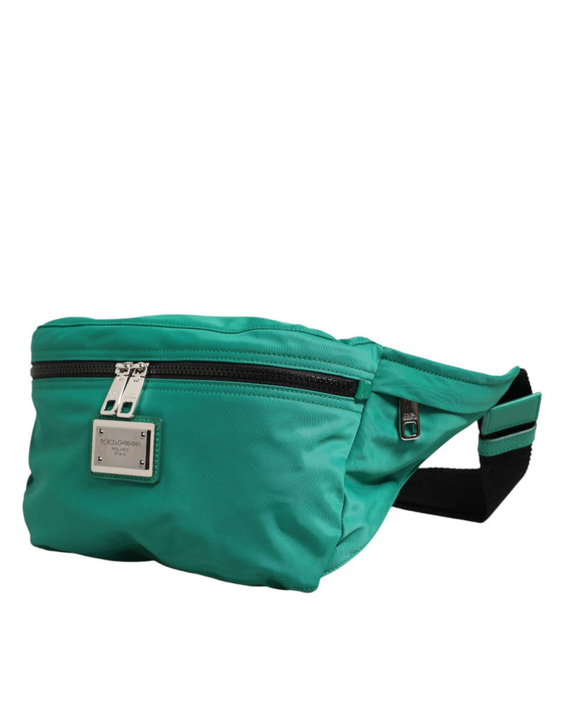 Sac banane Dolce &amp; Gabbana vert avec logo, en nylon, pour homme