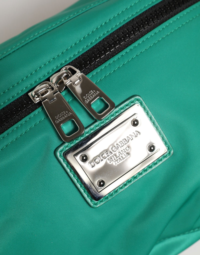 Sac banane Dolce &amp; Gabbana vert avec logo, en nylon, pour homme