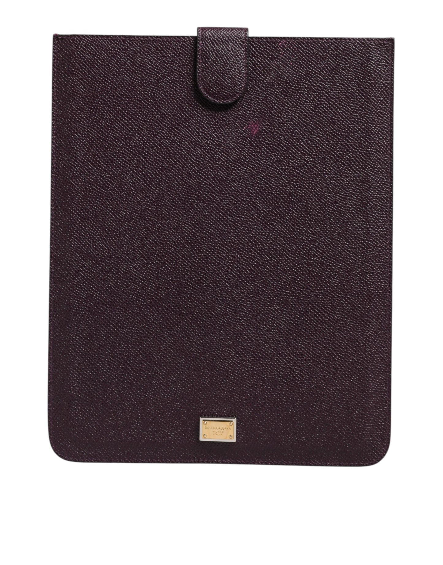 Étui pour tablette Dolce &amp; Gabbana en cuir marron foncé avec plaque logo