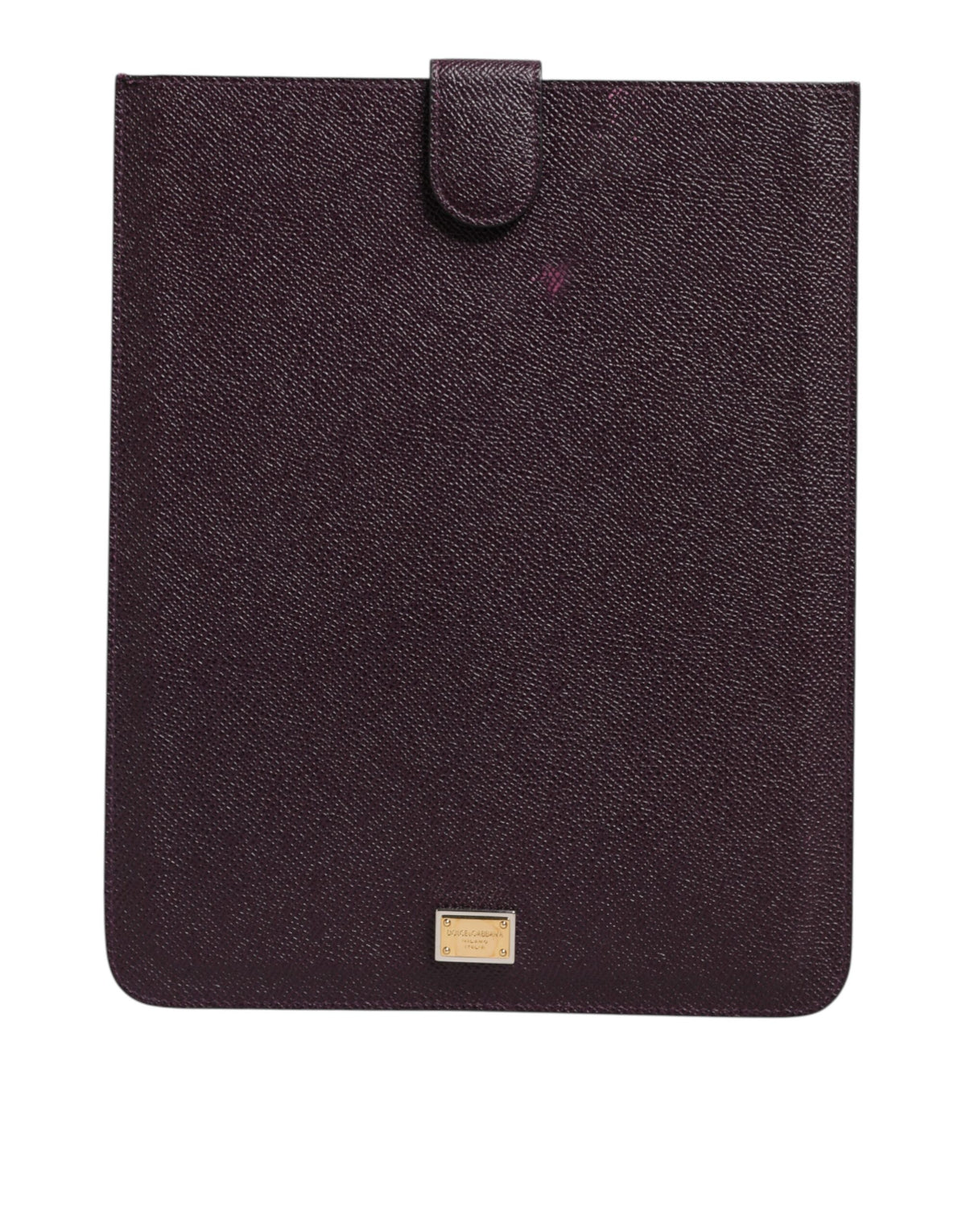 Étui pour tablette Dolce &amp; Gabbana en cuir marron foncé avec plaque logo